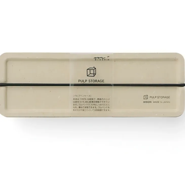 Ask av återvunnet papper, MIDORI PULP PEN STORAGE, vit