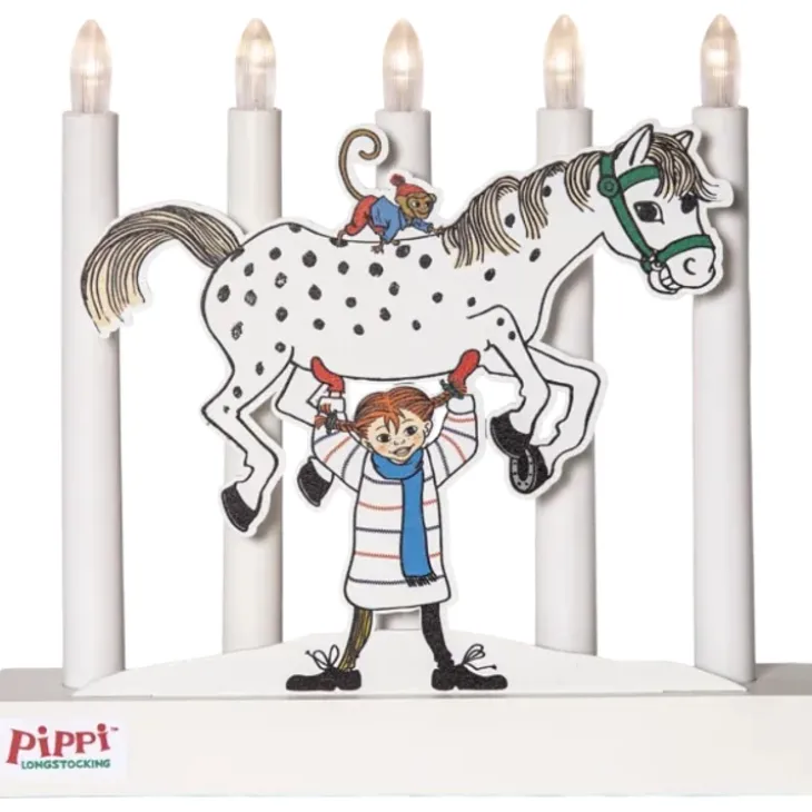 Batteridriven Pippi-adventsljusstake