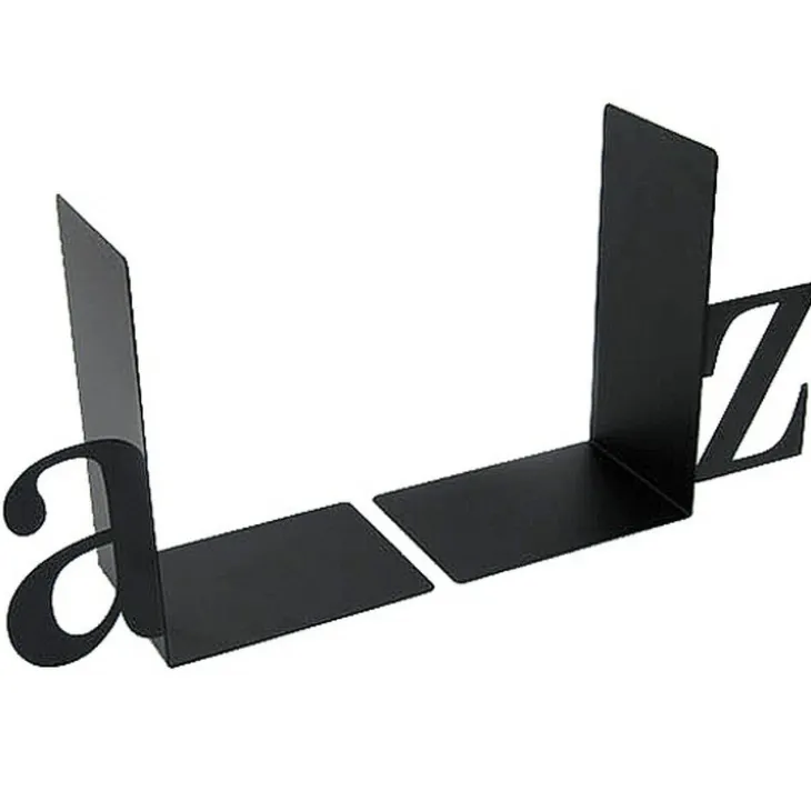 Bokstöd i metall, 2 st, BOOK ENDS A - Z, Svarta