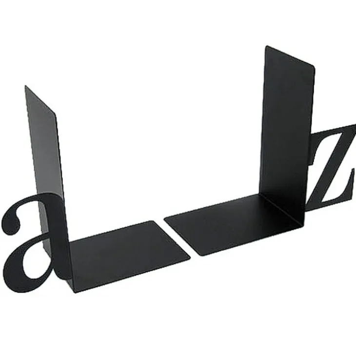 Bokstöd i metall, 2 st, BOOK ENDS A - Z, Svarta