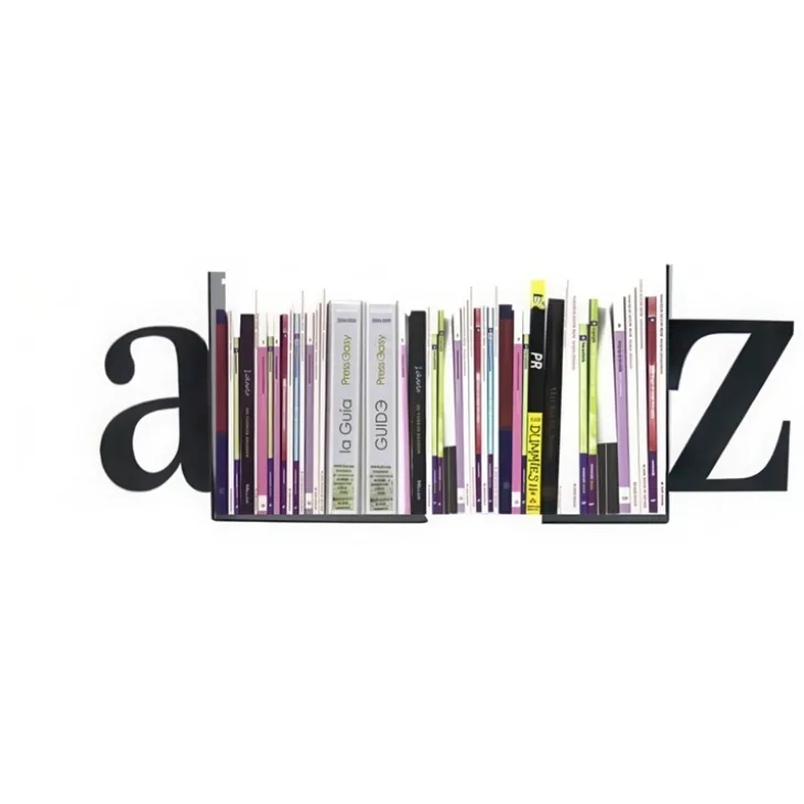 Bokstöd i metall, 2 st, BOOK ENDS A - Z, Svarta