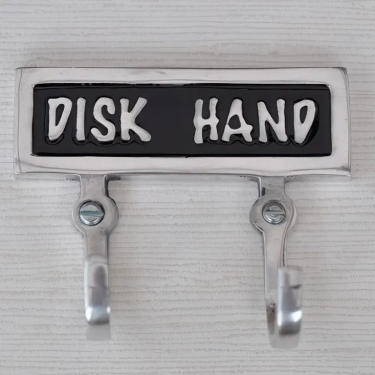 Dubbel handdukskrok med skylt, Disk och Hand