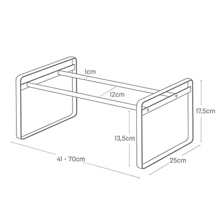 Expanderbar skohylla, 41-70cm, Yamazaki
