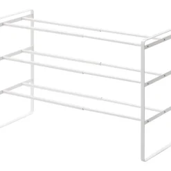 Expanderbar skohylla 3 hyllplan, 41-70cm, Yamazaki, Vit
