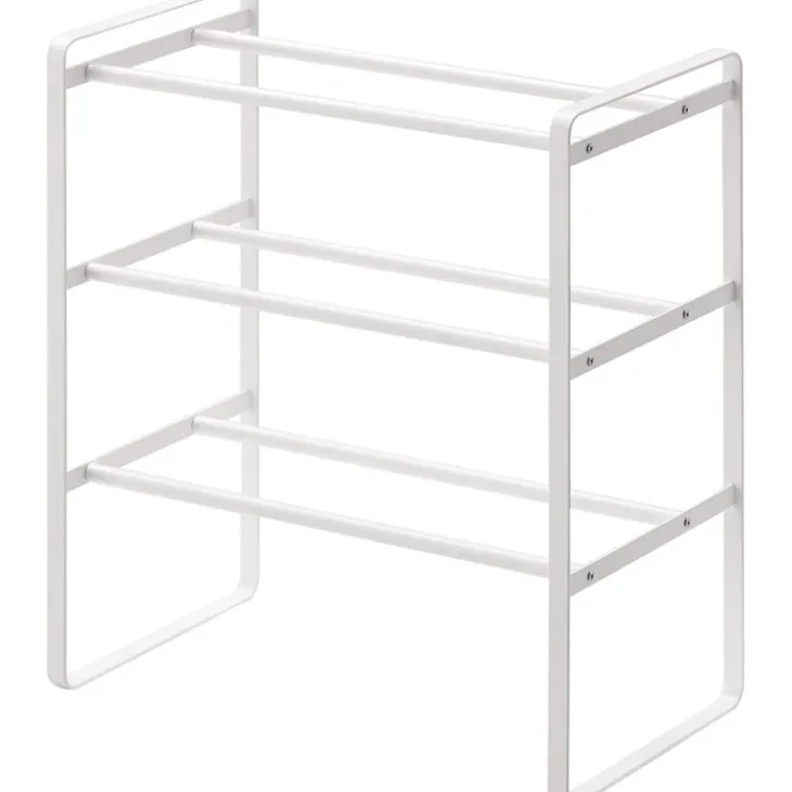 Expanderbar skohylla 3 hyllplan, 41-70cm, Yamazaki, Vit