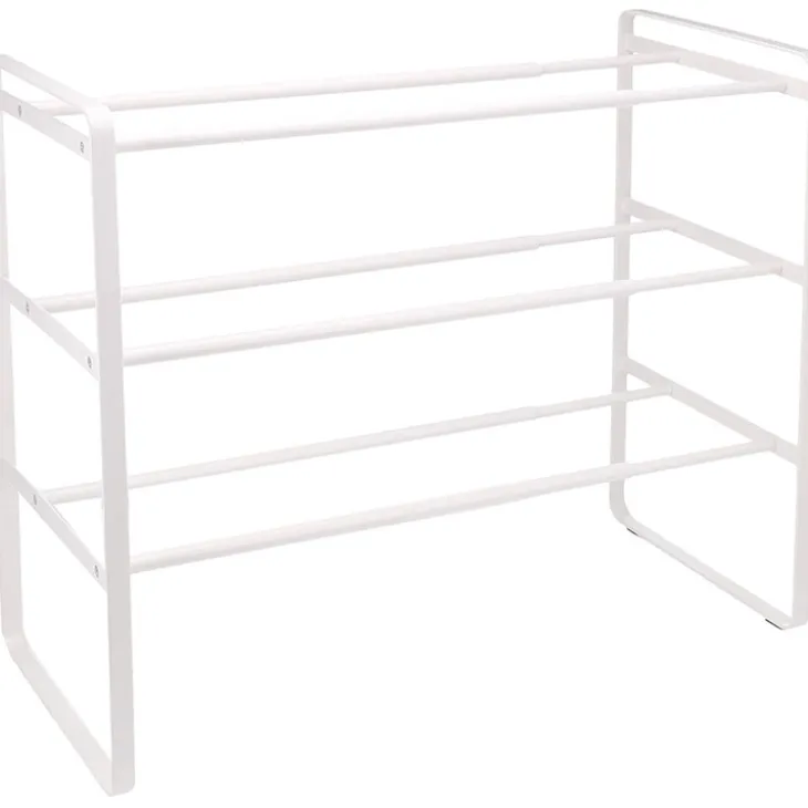 Expanderbar skohylla 3 hyllplan, 41-70cm, Yamazaki, Vit