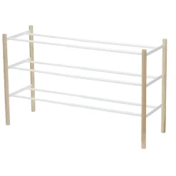 Expanderbar skohylla i trä och metall, 41-70cm, Yamazaki