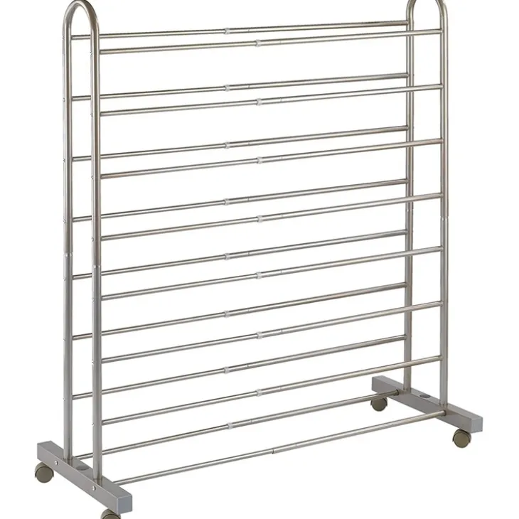 Expanderbar skohylla med hjul, 67-116cm