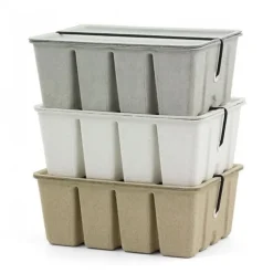 Förvaringsask i återvunnen papp, Beige