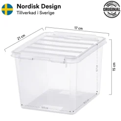 Förvaringslåda 3l, SmartStore, Klar/svart