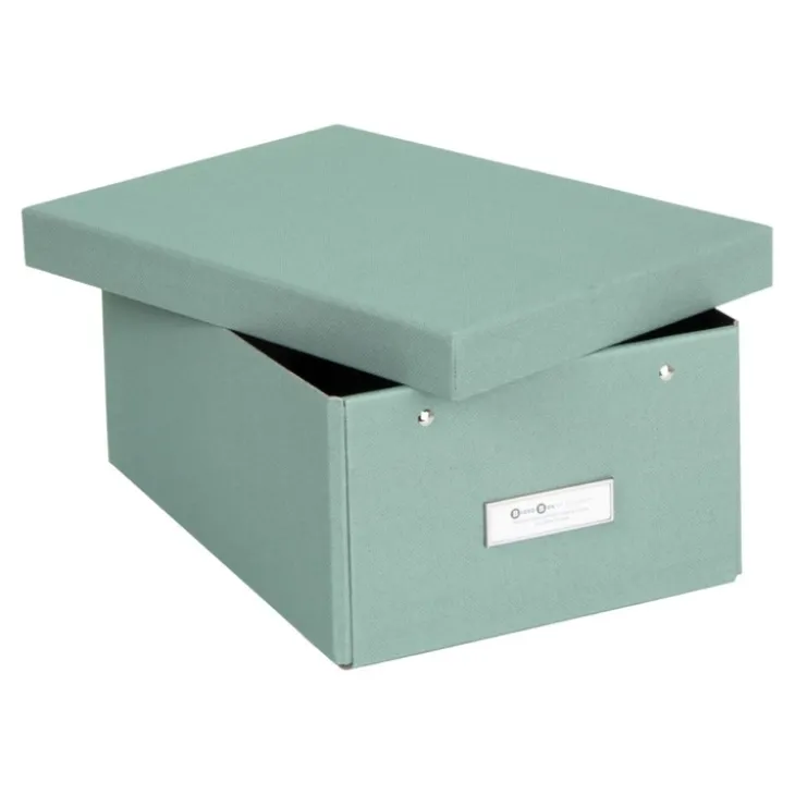 Förvaringslåda med etiketthållare, Karin canvas, Bigso