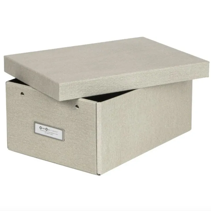 Förvaringslåda med etiketthållare, Karin canvas, Bigso