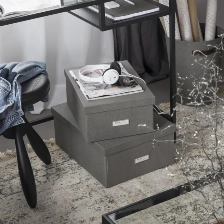 Förvaringslåda med etiketthållare, Katia canvas, Bigso