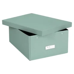 Förvaringslåda med etiketthållare, Katia canvas, Bigso, Grön