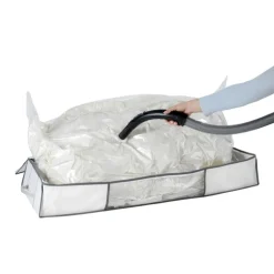 Förvaringslåda med vakuumpåse, 105x45x15cm, Vit