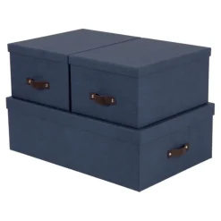 Förvaringslåda set om 3, Inge canvas, Bigso