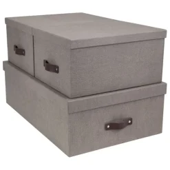 Förvaringslåda set om 3, Inge canvas, Bigso