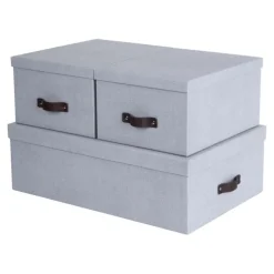 Förvaringslåda set om 3, Inge canvas, Bigso