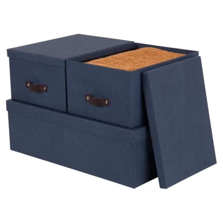 Förvaringslåda set om 3, Inge canvas, Bigso