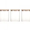 Glasburk med bambulock 0,8L 3-pack, Pebbly