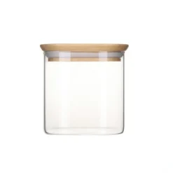 Glasburk med bambulock 0,8L 3-pack, Pebbly