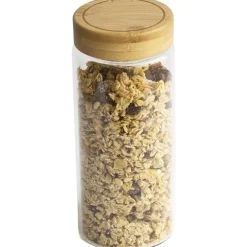 Glasburk med bambulock 0,65L, Pebbly
