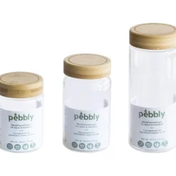 Glasburk med bambulock 0,65L, Pebbly