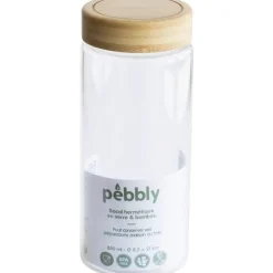 Glasburk med bambulock 0,85L, Pebbly