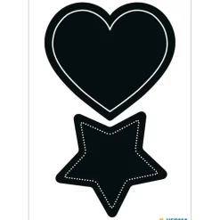 Griffel-Etiketter, HERMA LARGE HEART / STAR, 4 st, Svarta