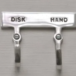 Handdukskrok med skylt, Disk och Hand
