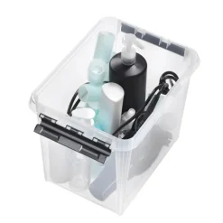 Hög förvaringslåda med lock 13L, SmartStore, Klar/svart