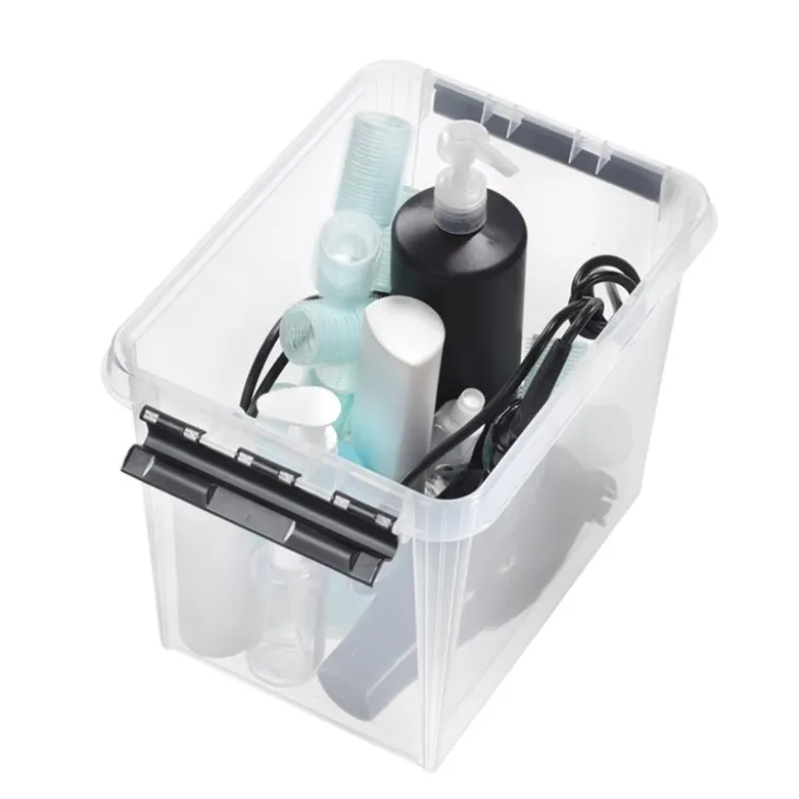 Hög förvaringslåda med lock 13L, SmartStore, Klar/svart