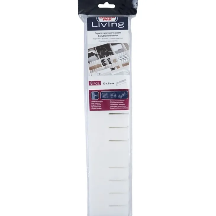 Justerbar lådavdelare 8-pack, Domopak, Vit