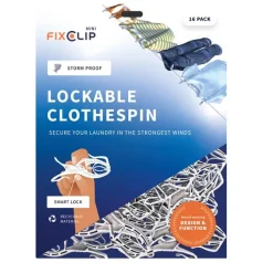 Klädnypa Fixclip mini, 16-pack