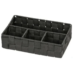 Korg med 4 fack, ADRIA, Liten, 17 x 26 x H6,5 cm, svart