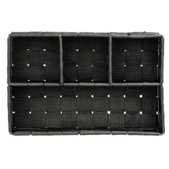 Korg med 4 fack, ADRIA, Liten, 17 x 26 x H6,5 cm, svart