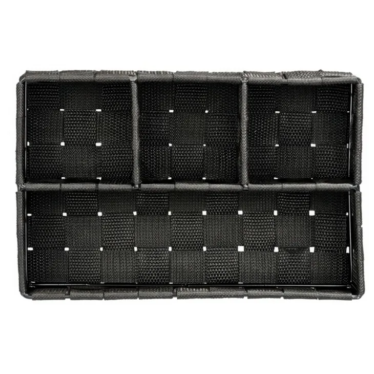 Korg med 4 fack, ADRIA, Liten, 17 x 26 x H6,5 cm, svart