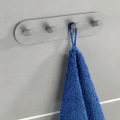 Kroklist, 4 krokar, Självhäftande, Metall, PIENCO QUADRO
