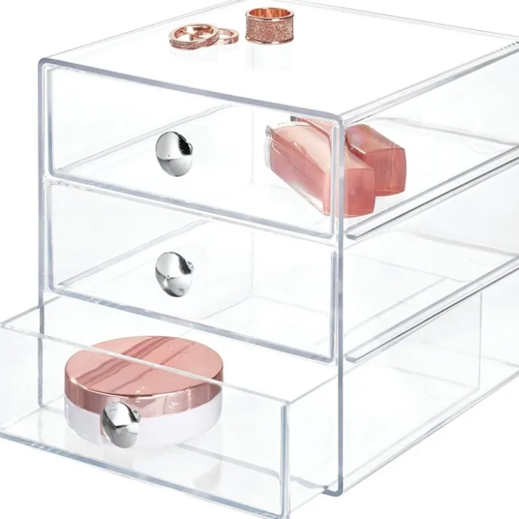 Kvadratisk minibyrå 3 lådor, Clarity