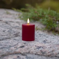 Litet blockljus med skymningssensor, Röd