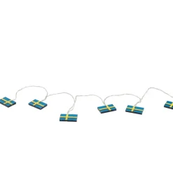 Ljusslinga med svenska flaggor