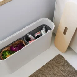 Långsmal återvinningsstation med lock och 2 insatser, SmartStore