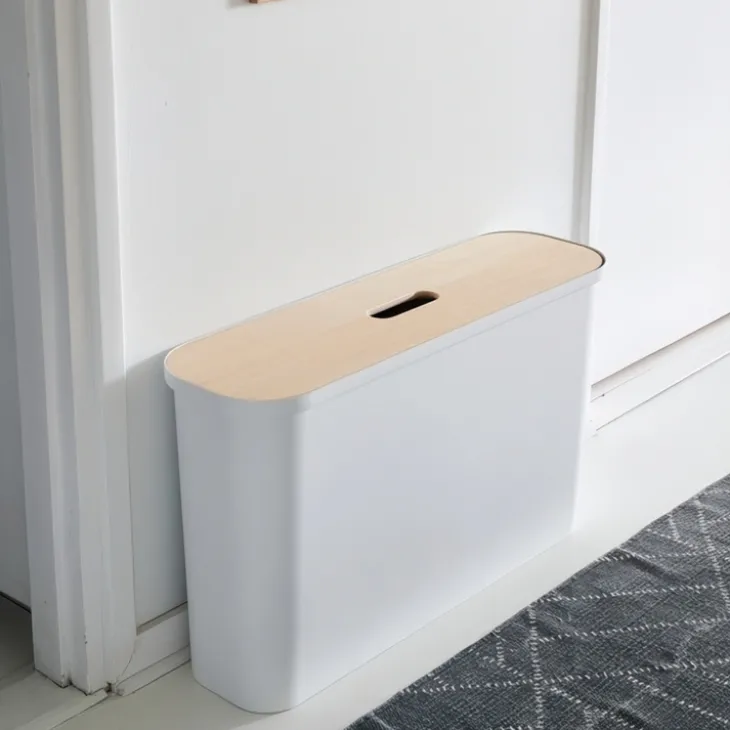 Långsmal återvinningsstation med lock och 2 insatser, SmartStore