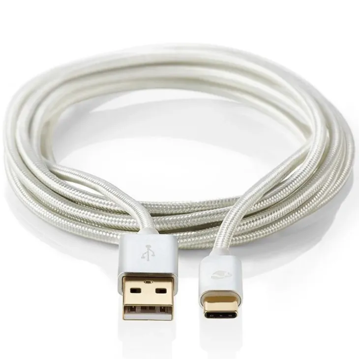 Lång USB-kabel i tyg