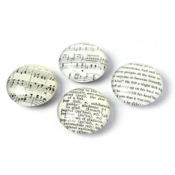 Magnet i glas 4-pack, Litteratur och musik