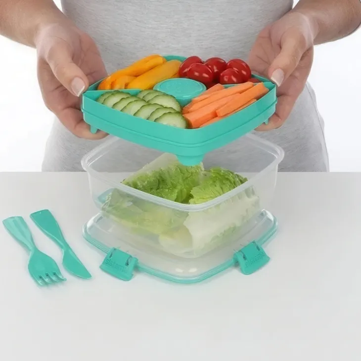 Matlåda för sallad med bestick 1,1L, Sistema