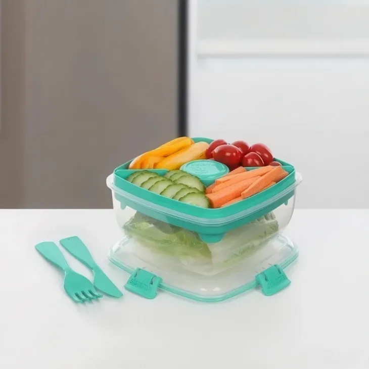Matlåda för sallad med bestick 1,1L, Sistema