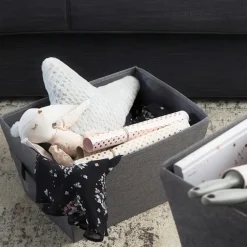 Mellan förvaringskorg i tyg, Bigso, Beige
