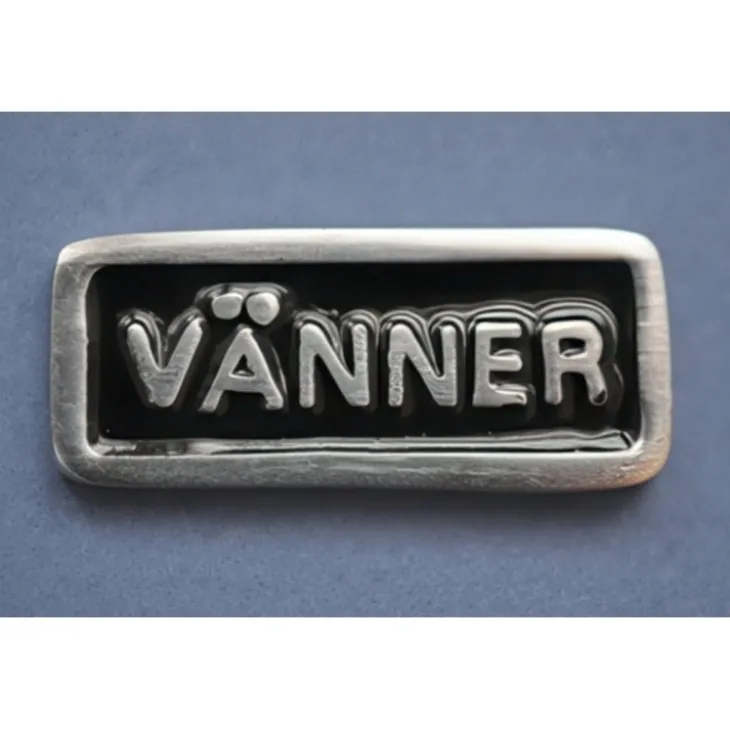 Metallskylt med ram, Vänner, Svart