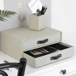 Minibyrå 2 lådor, Birger canvas, Bigso, Beige